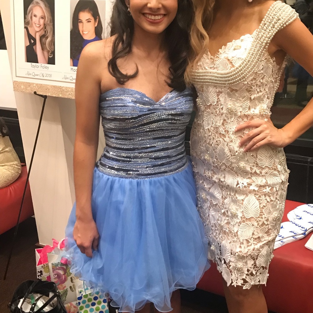 Toni Bowls Periwinkle Cocktail Dress